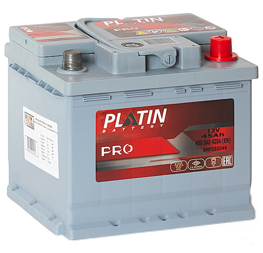 Аккумулятор автомобильный Platin pro 50 Ah (о.п.) низкий